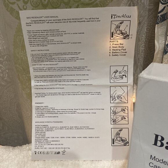 Bag Resealer’s by iTouchless. Includes 2 (red & blue). NIB. - Picture 3 of 7